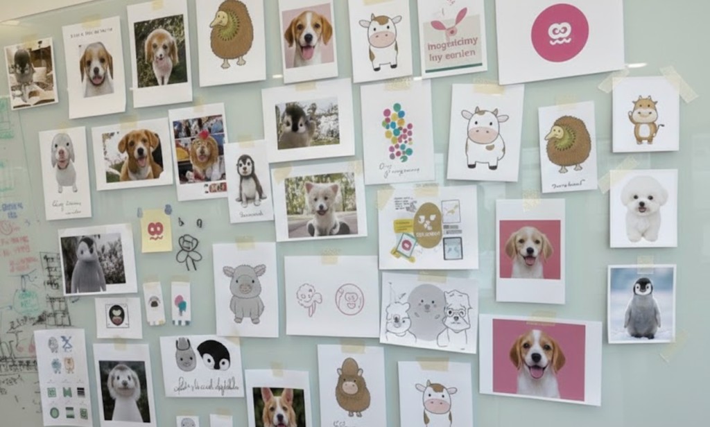 Mascot inspiration — wall collage and references