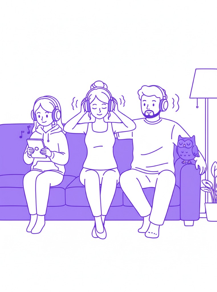 Owl mascot on branch with glow